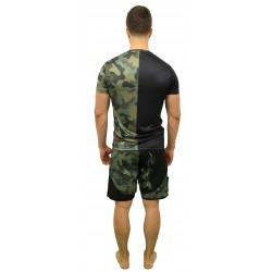 Brave Art Fast Dry Front Liner Langarmshirt – Schwarz & Camouflage Grün