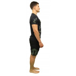 Brave Art Fast Dry Front Liner Langarmshirt – Schwarz & Camouflage Grün