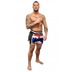 Brave Art Muay Thai Shorts Lion – Weiß, Blau & Rot (THSHLI)