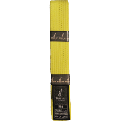 Ceinture BJJ enfant Brave Art jaune – coton résistant M00–M4