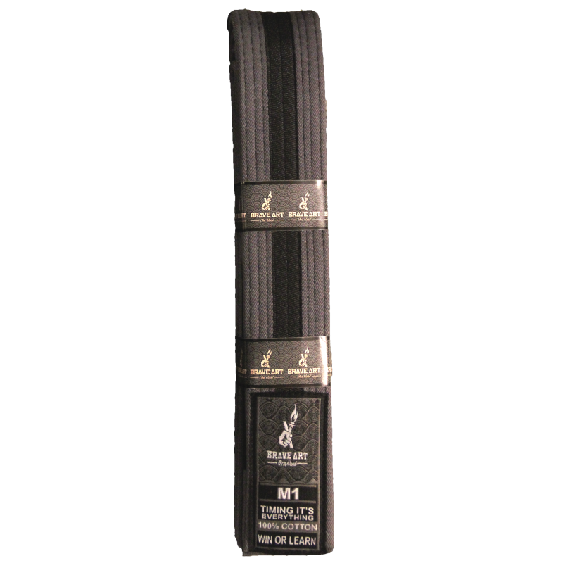 Brave Art Kids BJJ Belt Grey and Black – BACBKGB