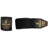 Bandes de Boxe Brave Art 4,5 m – Noires avec Logo Doré – BABBG
