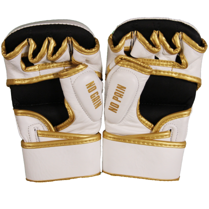Gants MMA Brave Art – Tactical Blanc & Doré, Élégance et Performance