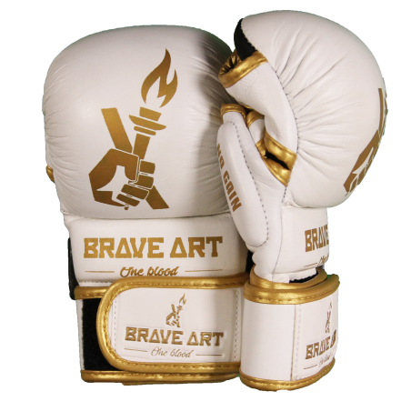 Guanti da MMA Sparring Brave Art Tactical – Bianchi & Oro – GMS1