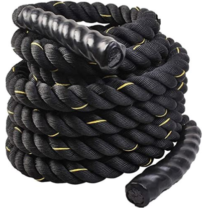 Battle Rope 12m – Corde d’entraînement robuste, poignées antidérapantes, nylon haute résistance