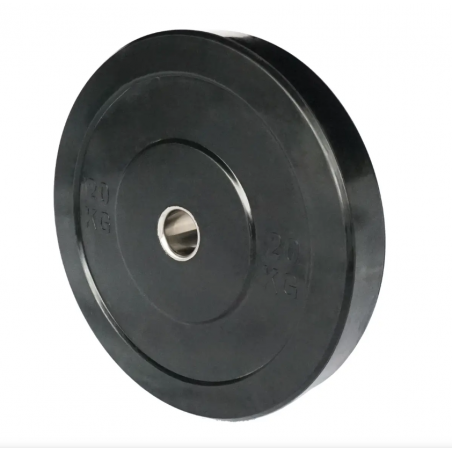 Bumper Plate 20kg – High-Density Black Rubber Weight Plate – BP20KG