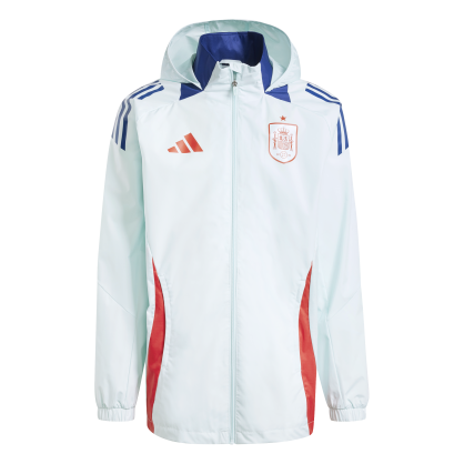 Veste tout-temps Espagne Tiro 24 adidas – Capuche repliable, poches zippées et protection contre les éléments