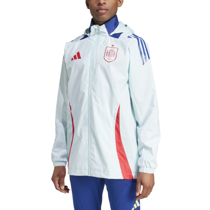 Veste tout-temps Espagne Tiro 24 adidas – Capuche repliable, poches zippées et protection contre les éléments