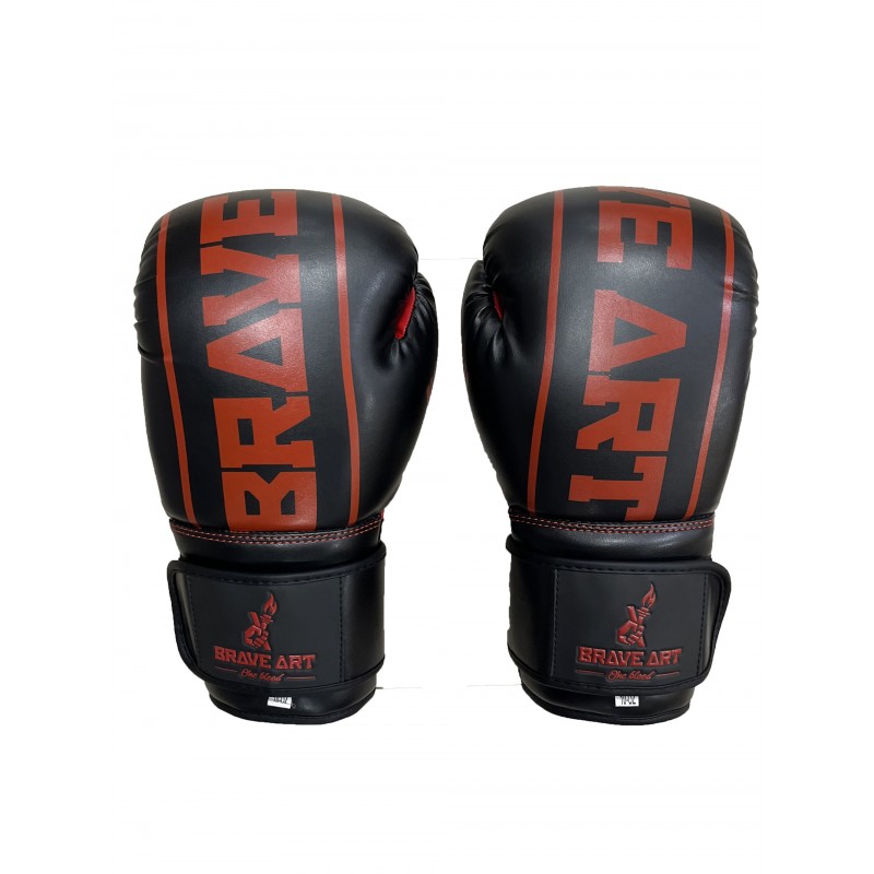 Gants de Boxe Classic One Brave Art Noir et Rouge - BAGBBRF