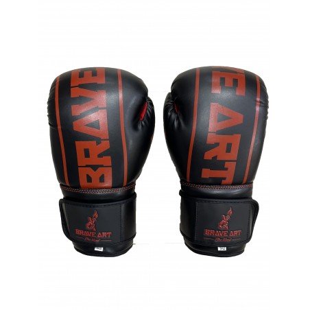Gants de Boxe Classic One Brave Art Noir et Rouge - BAGBBRF