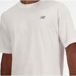New Balance Sport Essentials T-Shirt aus Baumwolle mit Grafikdruck – MT41509 WT