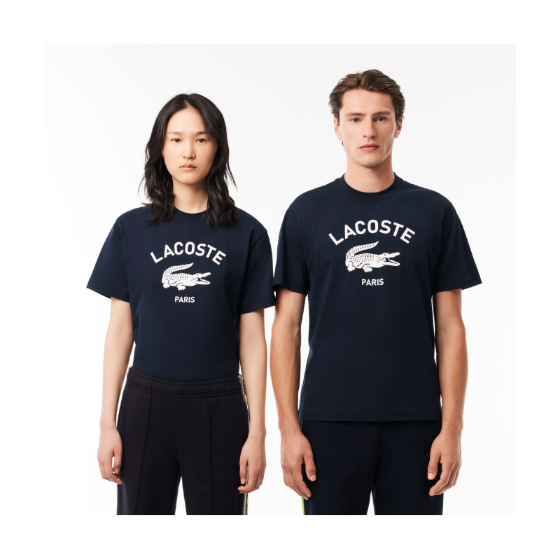 T-shirt coton imprimé signature Lacoste