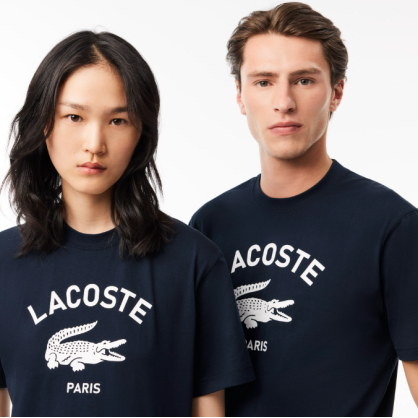 T-shirt Lacoste Signature Unisexe – Coton Épais, Style Oversize