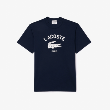 T-shirt Lacoste Signature Unisexe – Coton Épais, Style Oversize