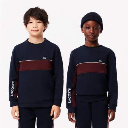 Sweatshirt Lacoste Color-Block Enfant – Molleton Bio, Style Sport-Chic