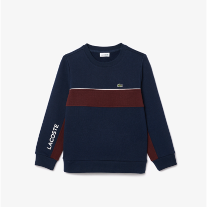 Sweatshirt Lacoste Color-Block Enfant – Molleton Bio, Style Sport-Chic