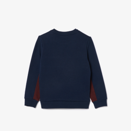 Sweatshirt Lacoste Color-Block Enfant – Molleton Bio, Style Sport-Chic