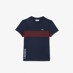 T-Shirt coton bande contrasté Lacoste