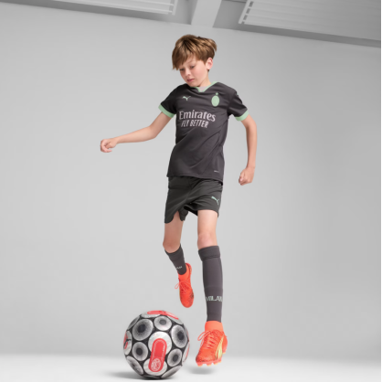 Maillot Third AC Milan 24/25 Junior Puma – Officiel, Style Monochrome, Coupe Décontractée