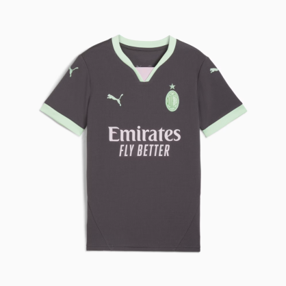 Maillot Third AC Milan 24/25 Junior Puma – Officiel, Style Monochrome, Coupe Décontractée