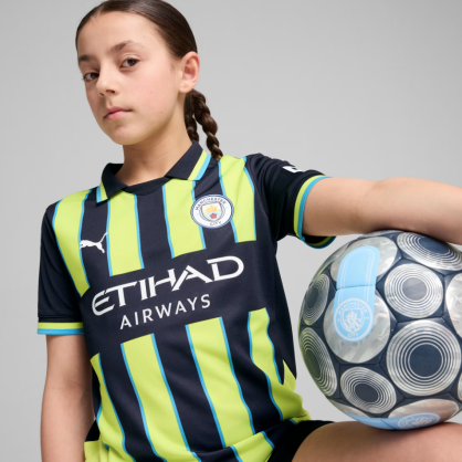 Maillot Away Manchester City 24/25 Junior Puma – Édition Spéciale, dryCELL, Style Fluo