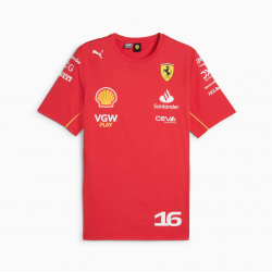 T-shirt Replica Scuderia Ferrari Charles Leclerc 2024 Puma