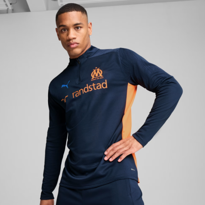Haut d’entraînement 1/4 zip Olympique de Marseille Homme – Puma, dryCELL et coupe ajustée