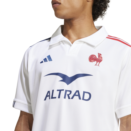 France Rugby Away Jersey Adidas – JG8160 | AEROREADY, Recycled Polyester, Embroidered Crest
