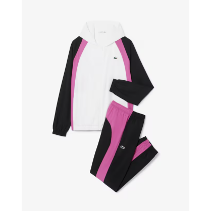 Survêtement Tennis Homme Lacoste Blanc – Taffetas Recyclé, Color-block et Style Sportif