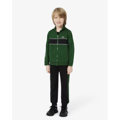 Survêtement Tennis Garçon Lacoste Vert – Interlock Recyclé, Confort et Style Sportif