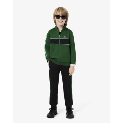 Survêtement Tennis Garçon Lacoste Vert – Interlock Recyclé, Confort et Style Sportif