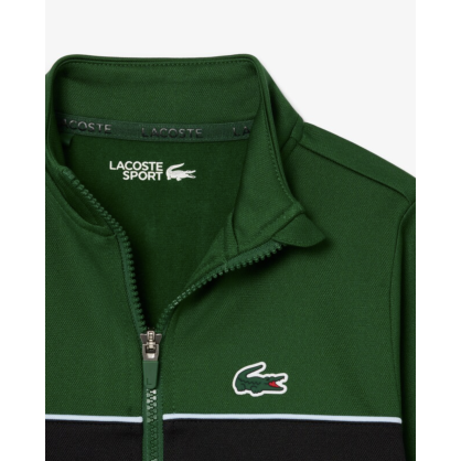 Survêtement Tennis Garçon Lacoste Vert – Interlock Recyclé, Confort et Style Sportif
