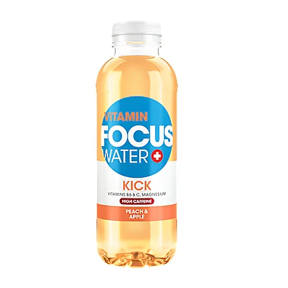 FOCUSWATER KICK – Boisson énergisante pêche & pomme 0.5 L