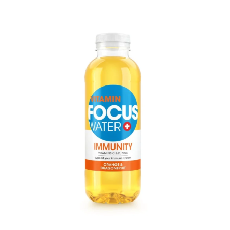 FOCUS WATER IMMUNITY – Eau vitaminée orange & fruit du dragon 0,5 L