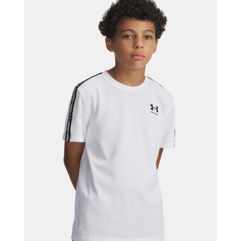 Boys’ UA Sportstyle Taped Shirt – Soft, Stylish, Recycled Polyester