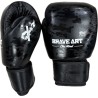Brave Art Black Shadow Boxing Gloves – Full-Grain Leather | High Performance for Muay Thai & Kickboxing
