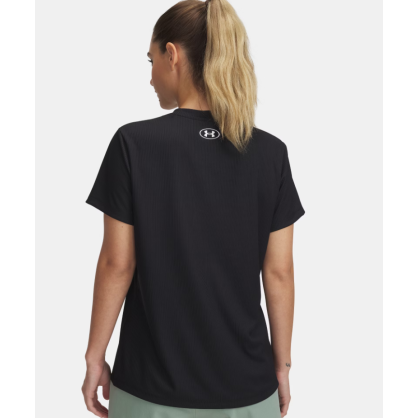 Haut Femme UA Tech™ Côtelé à Manches Courtes – Confort, Respirabilité & Séchage Rapide