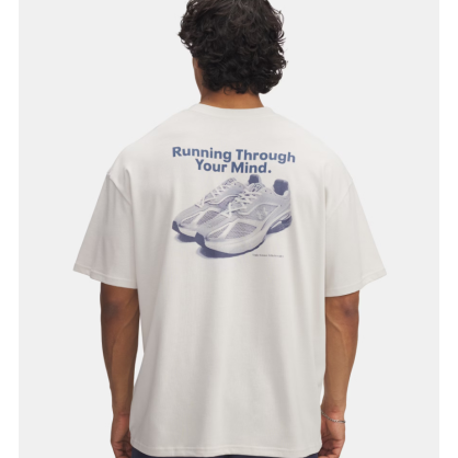UA Heavyweight oversize homme – T-shirt coton épais motif running