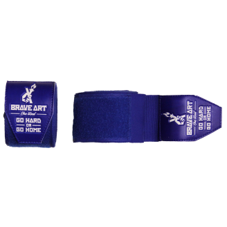 Bandes de Boxe Brave Art 4,5 m Bleues & Blanches – Scratch Silicone
