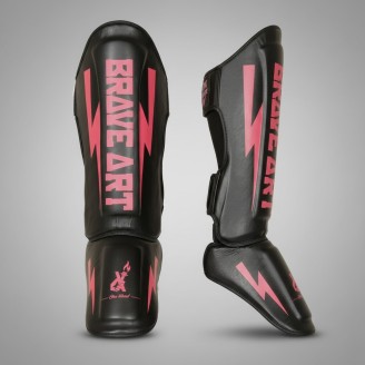 Brave Art Classic One Shin Guards – Black & Pink – PTPUBP