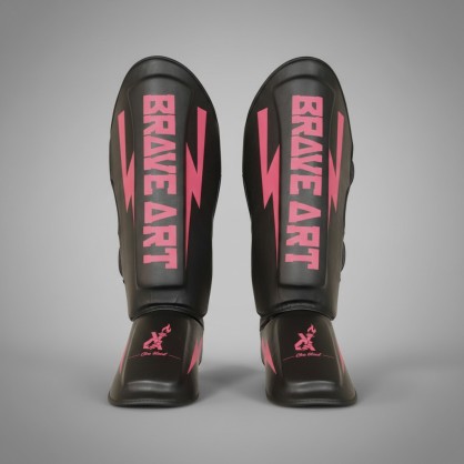 Brave Art Classic One Shin Guards – Black & Pink – PTPUBP