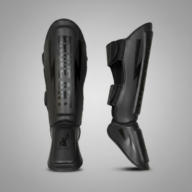 Brave Art Classic One Shin Guards – Black on Black – PTPUFB