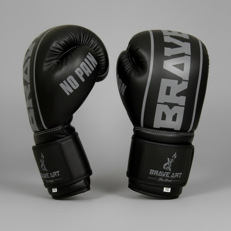 Brave Art Black & Grey Boxing Gloves – BAPUGRY – Power & Precision