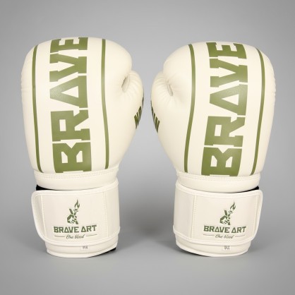 Brave Art Classic One Boxing Gloves – White & Green – BAPUWG