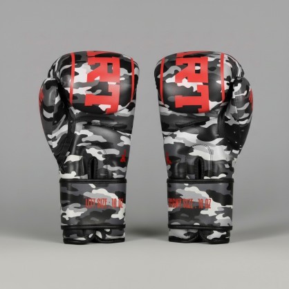 Brave Art Gloves BGCOCB – Grey Black White Camo Boxing Gloves with Red Logo