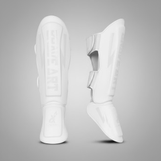 White MMA Shin Guards – Brave Art Classic One Kickboxing & Muay Thai Protection