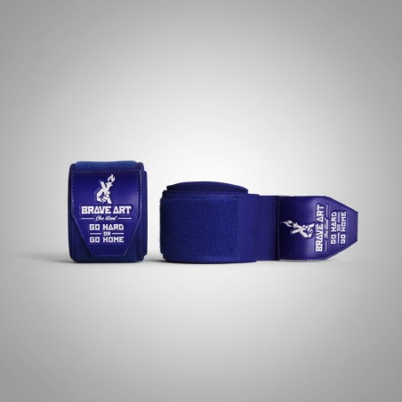 Brave Art Hand Wraps 4.5m Blue & White – Silicone Strap Closure