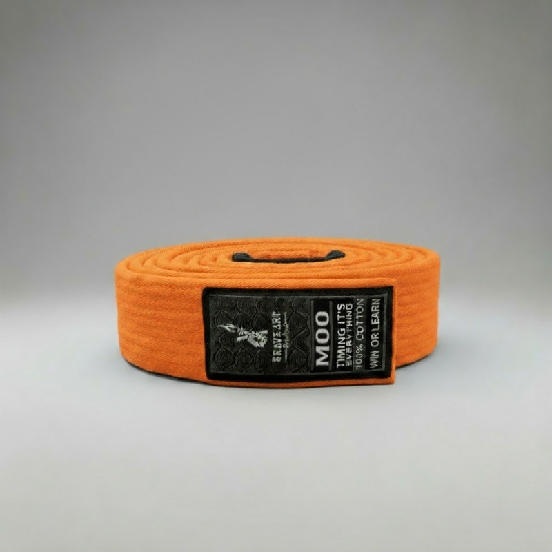 Brave Art Orange BJJ Kids Belt – Durable Cotton, M00–M4