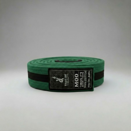 Ceinture JJB Enfant Brave Art Verte et Noire – Coton Résistant & Progression Confirmée