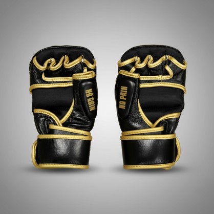 Brave Art MMA Tactical Gloves Black Gold – Leather, Sizes S–XL